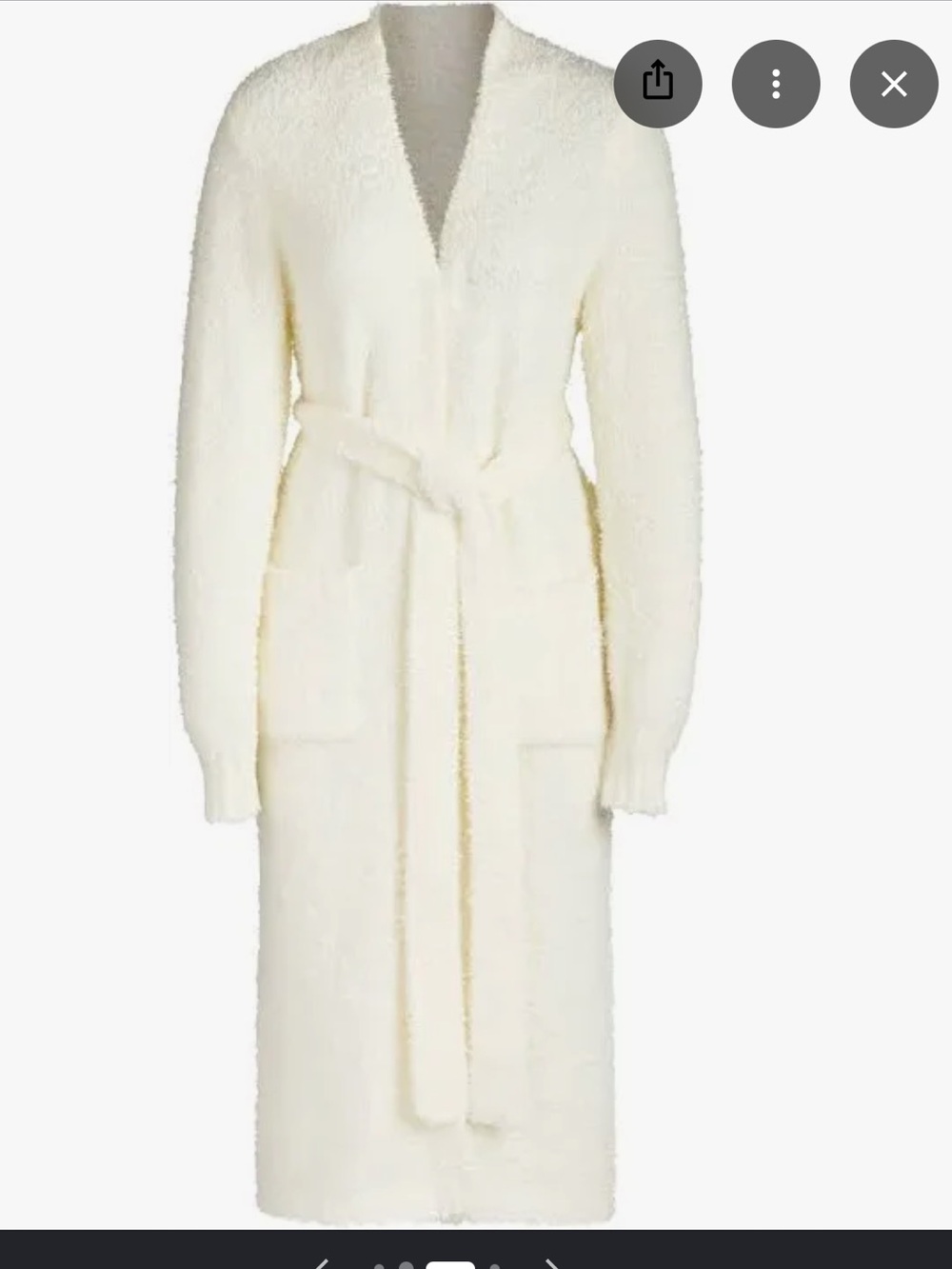 SKIMS Plush Knit Belted Robe in Cream